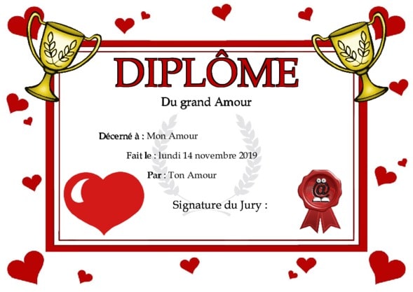 A diploma for your love